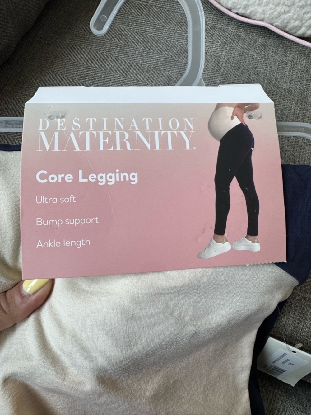 Destination Maternity Core Legging - Beige with Navy